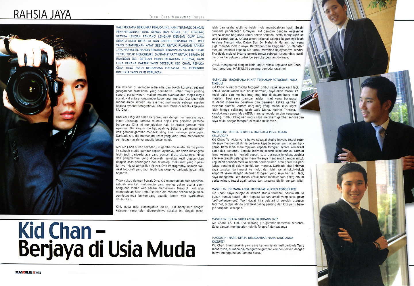 Maskulin January Vol. 16: 'Kid Chan - Berjaya di Usia Muda'